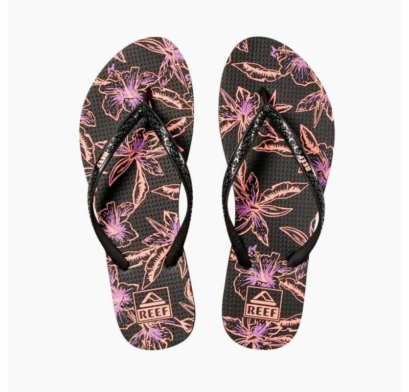Reef Reef Damen Seaside Prints Zehentrenner Sandale - Farbe Coral Leaves Zehentrenner von Reef