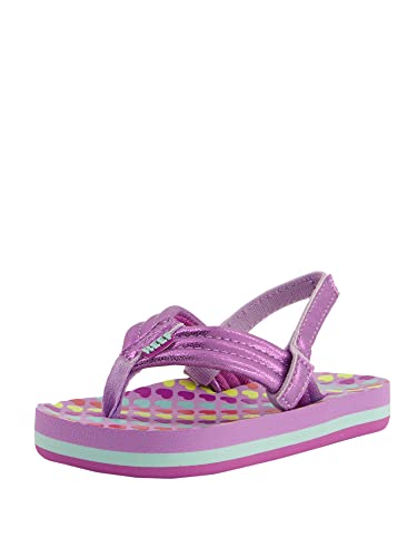 Reef Zehentrenner Sandale Mädchen Little Ahi, Lavender Hearts, EU 19 Reef Zehentrenner Sandale Mädchen Little Ahi, Lavender Hearts, EU 19 von Reef