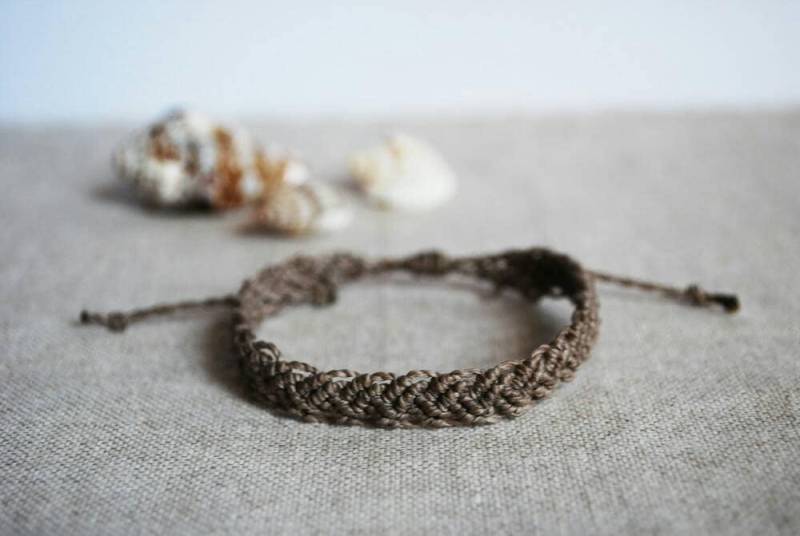 Grau-Lanyard Armband/Armreif/Armband Geflochtene Freundschaftsarmband/Makramee/Jewel Unisex von ReefKnotCo