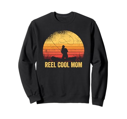 Reel Cool Mama Mutter auf einem Fischerboot Lustiger Fisch für Damen Sweatshirt von Reel Cool Mom Fishing Boat