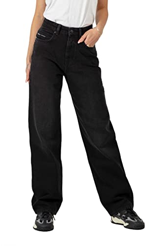 Reell Women Betty Baggy, Jeanshose für Damen, Boyfriendhose Black Wash Größe 29 von Reell