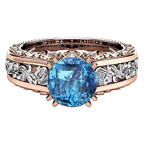 Abtei Ring-Goldschmuck-Rosen-Legierungs-Damen-Trennungs-Geschenk Farbe überzogener Ring Ringe Ringer Body Herren (Blue, 12) von Reepetty
