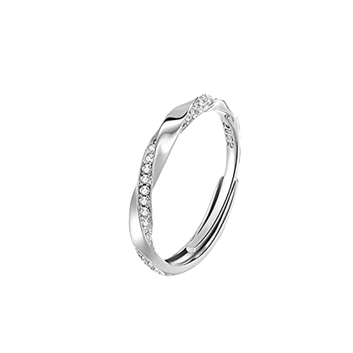 Damen Edelstahl Ohrringe mit Perle Modische und einfache Ringe aus Sterlingsilber 925 für Frauen, die den Ring öffnen, vergoldeter Verstellbarer Ring Ringe Von Der Der Ringe (B, One Size) von Reepetty