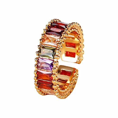 Damen Ring Vintage Personalisierter Regenbogen-Ring, einfaches und zartes Design, geeignet für alle Gelegenheiten Ringe Für Günstig (a-Gold, One Size) von Reepetty