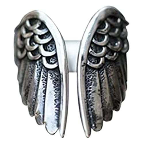 Herz Ringe Frauen Art- und Weiseschmucksache-Engels-Legierungs-Art- und Weisering modisches Temperament vielseitiger offener Spitzenring einfacher justierbarer offener Trend-Ring (Silver-e, One Size) von Reepetty