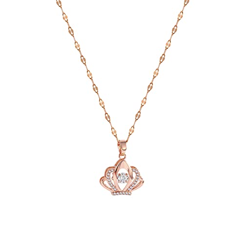 Modische Halskette Damen Rose Gold rotierende Kristall Geometrie Strass Halsketten für Frauen Anhänger Halskette mütterliche volle Strass Halskette an Meine Tochter Dreier (a-Rose Gold, One Size) von Reepetty