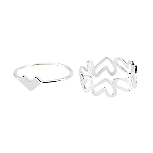 Reepetty Damen Ohrringe Ohrstecker Hohler Liebesring, weiblicher Öffnungsring, Design, personalisierter Modering, geeignet für alle Arten von Szenen Longiergurt Ohne Ringe (Silver, One Size) von Reepetty