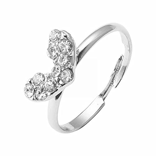 Reepetty Damen Ring Vintage Schmuck Accessoires Verstellbarer Ring Verlobungsringe Mode zierliche Frauenringe Ringe Silber 925 Verstellbar (Silver-E, One Size) von Reepetty