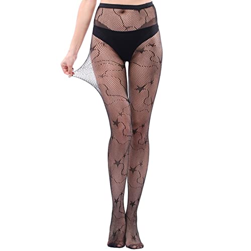 Reepetty Dessous Strapse Set Mit Strümpfe Frauen Muster Strumpfhose Netzband Blumendruck Strumpfhosen Strümpfe Seggings Größe (ohne Strumpfhose) Stützstrümpfe Halterlos (A-E, One Size) von Reepetty