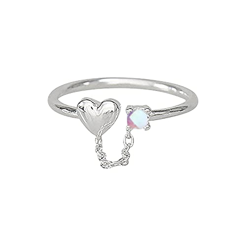 Reepetty Persönlichkeits-Liebesring, einfaches und filigranes Design, geeignet für alle Gelegenheiten Ring Edelstahl Damen Ringe (C-Silver, One Size) von Reepetty