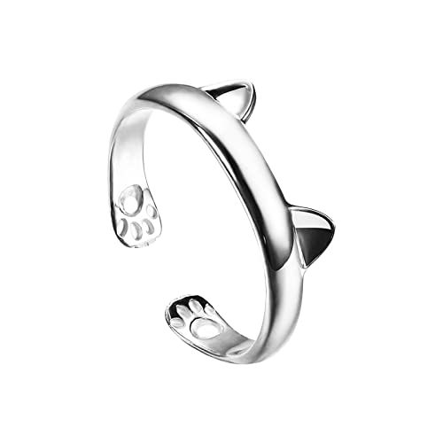 Reepetty Persönlichkeitsring Einfaches und raffiniertes Design, geeignet für alle Gelegenheiten Damen-Damenring Edelstahl (a-Silver, One Size) von Reepetty