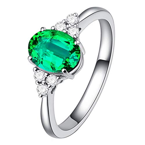 Ringelrose Set Damen Natürlicher Ring Rubinblut 18 Karat Vergoldete Gelbe Diamantringe Ringe Mit Ketten Für Finger (Green, 10) von Reepetty