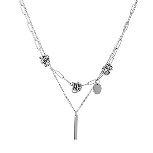 Sessel Anhänger Halskette für Männer Silber geschichtete Kette Anhänger Halskette kubanische Gliederkette für Männer Schmuck Geschenke Ketten Eingravieren (Silver-D, One Size) von Reepetty