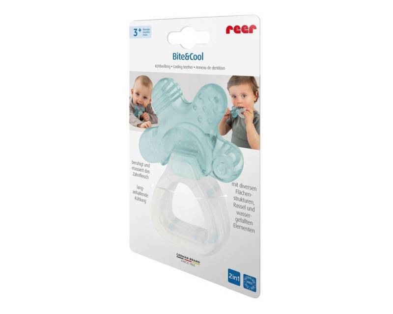 Reer Beißring Bite&Cool Kühlbeißring 3m+, beruhigt & massiert bis zu den Backenzähnen von Reer