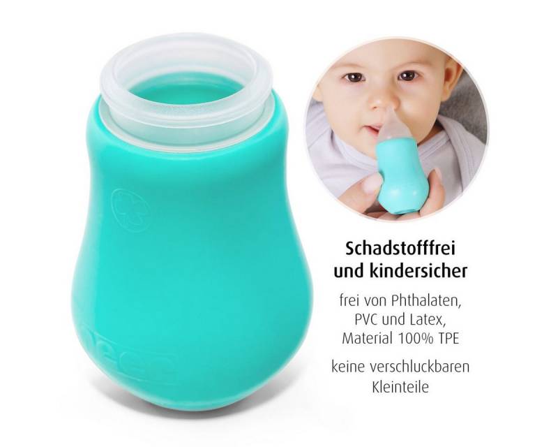 Reer Nasensauger Baby Nasensauger Soft & Clean Türkis, Hilft bei verstopften Babynasen von Reer