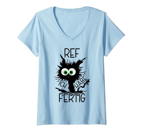 Damen Ref Ich Habe Fertig Referendariat Bestanden Geschafft 2025 T-Shirt mit V-Ausschnitt von Referendariat Abschluss Geschafft Geschenk