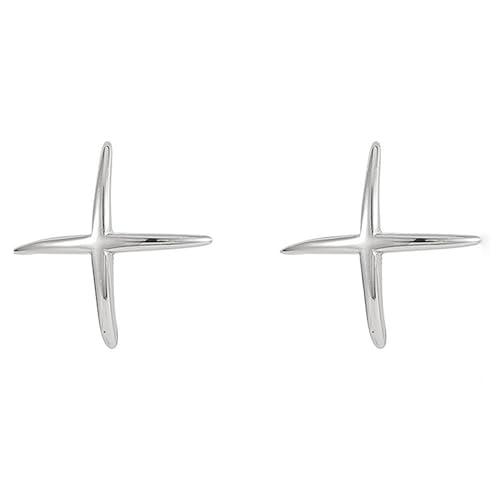 Reffeer 925 Sterling Silber Buchstabe X Ohrstecker für Damen - Piercing Ohrringe (A-Silber) von Reffeer