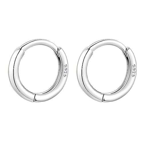 Reffeer 925 Sterling Silber Kleine Runde Creolen für Frauen Ohrringe Huggie Creolen Minimalistische Creolen (A-Silber) von Reffeer