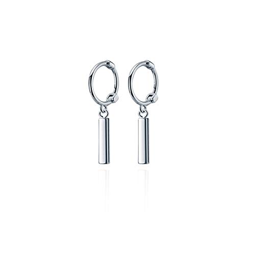 Reffeer Massive 925 Sterling Silber Bar Creolen Huggies für Frauen Kleine Bar Huggie Ohrringe Creolen (A-Silber) von Reffeer