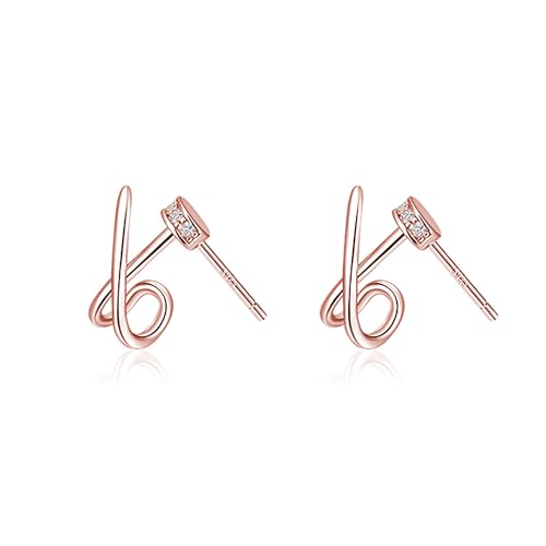 Reffeer Massive 925 Sterling Silber Buchstabe X Manschettenohrringe für Frauen Ohrringe CZ X Wickelohrringe Piercing Ohrstecker (C-Roségold) von Reffeer