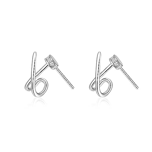 Reffeer Massive 925 Sterling Silber Buchstabe X Manschettenohrringe für Frauen Ohrringe CZ X Wickelohrringe Piercing Ohrstecker (A-Silber) von Reffeer