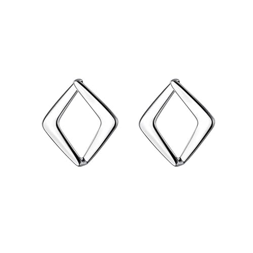 Reffeer Massive 925 Sterling Silber Hohl Ohrstecker für Frauen Ohrringe Quadratische Ohrringe Offene Ohrstecker (A-Silber) von Reffeer
