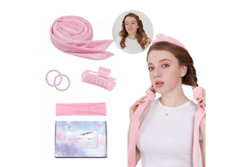 Refined Living Lockenwickler Lockendreher Neu Lockenwickler Locken Ohne Hitze DIY Heatless Curls, Band Samt mit 2 kleinen Haarbändern, quadratischem Clip, Stirnband, über Nacht DIY Hair Curler für Langes Mittleres Haar, sanft zum Haar von Refined Living