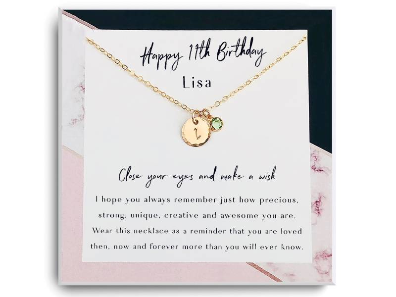 11. Geburtstag Halskette - Happy 11Th Birthday Elfter Personalisierter Personalisiertes Geburtstagsgeschenk Geschenk Für Mädchen von ReflectionOfMemories