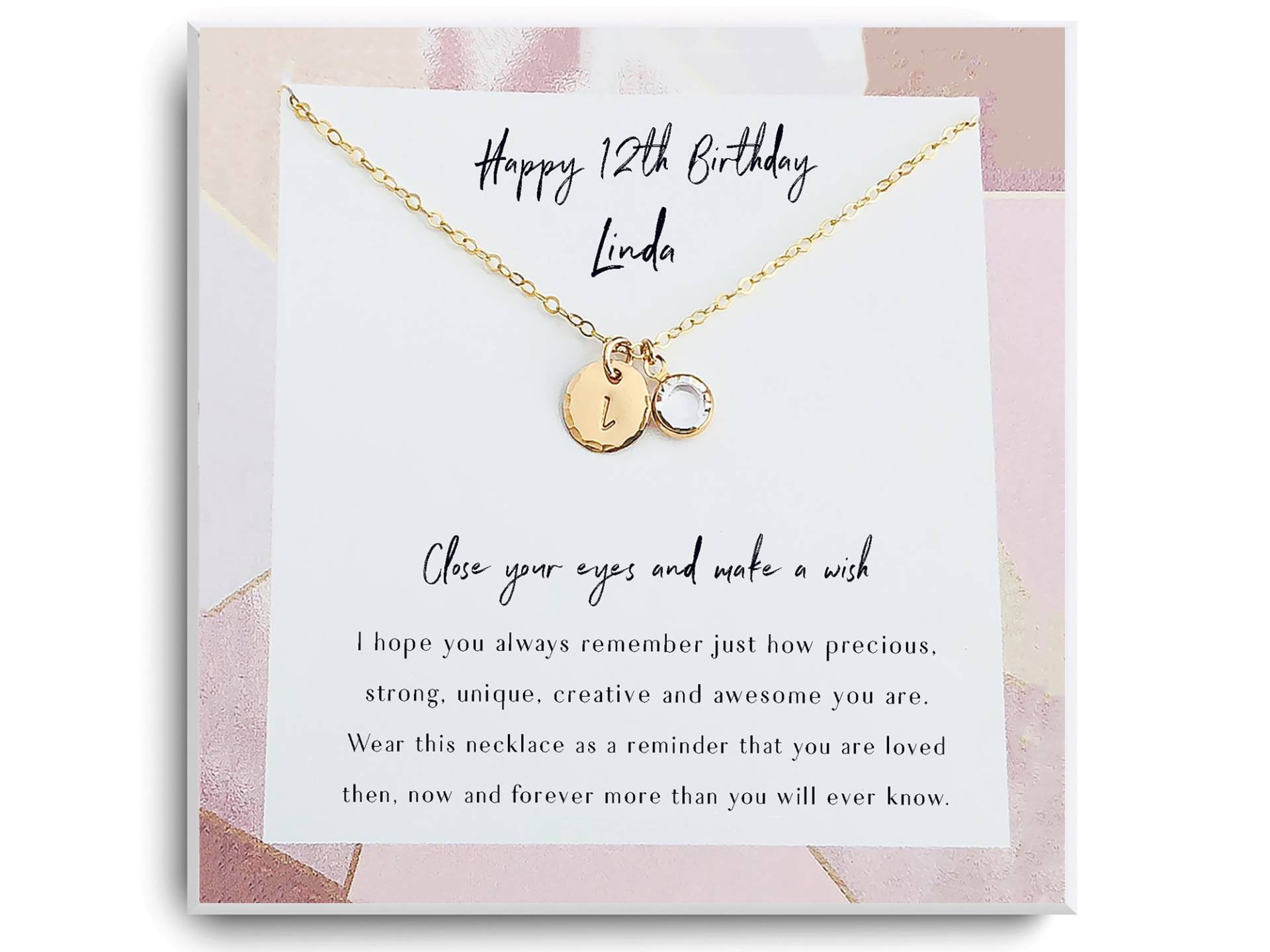 12. Geburtstagsgeschenk, Geburtstagsgeschenk Für 12 Jahre Altes Mädchen, Geburtstag Halskette, Personalisiertes Geschenk, Personalisierter Schmuck von ReflectionOfMemories