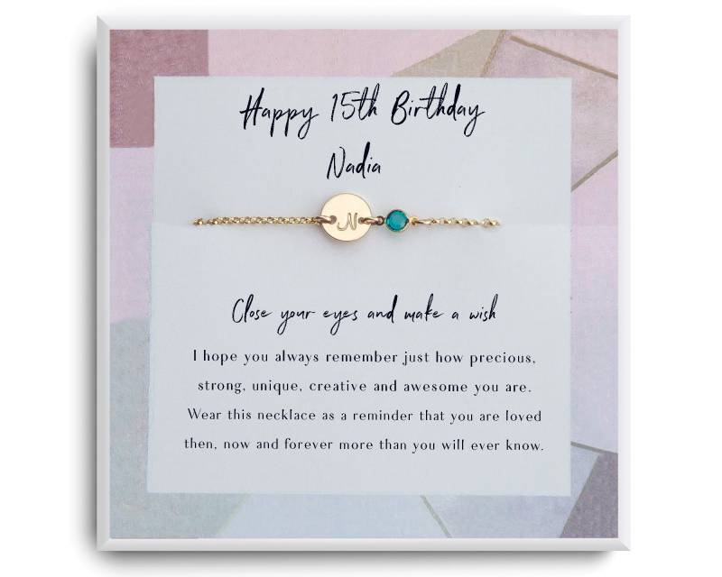 15. Geburtstag Mädchen - Geschenk Armband Fünfzehn Für 15-Jährige Geschenke Goldener von ReflectionOfMemories