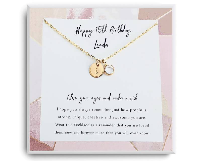 15. Geburtstagsgeschenk Kette - Happy 15Th Birthday Personalisierter Geburtstag Geschenk Für Nichte, Patin, Mädchen, Schwester, Tochter, Freundin von ReflectionOfMemories