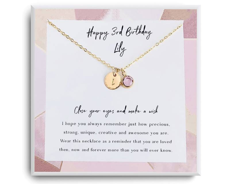 3. Geburtstag Mädchen - Happy 3rd Birthday Geschenk Dritte Halskette Für 3-Jähriges Golden Birthday von ReflectionOfMemories