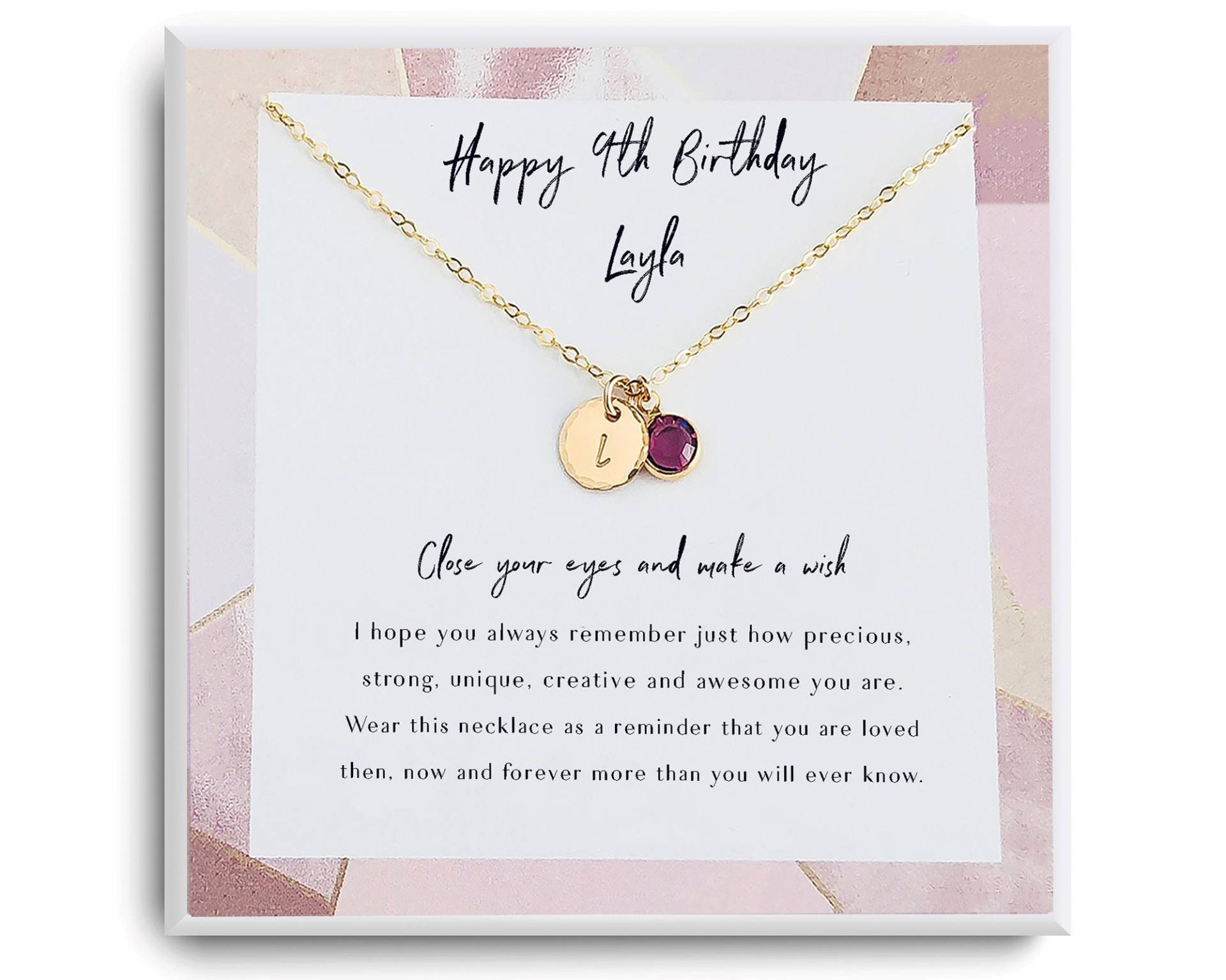 9. Geburtstagsgeschenk - Neunte Geburtstagskette Geschenk Für 9-Jährige Mädchen Goldener Geburtstag Happy 9Th Golden Tochter von ReflectionOfMemories