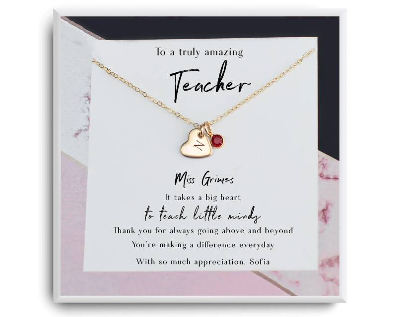 Danke Lehrer Geschenk- Dankeschön Geschenk Für Halskette - Elementarlehrer Zurück Zur Schule Ende Des Jahres von Aloralinks