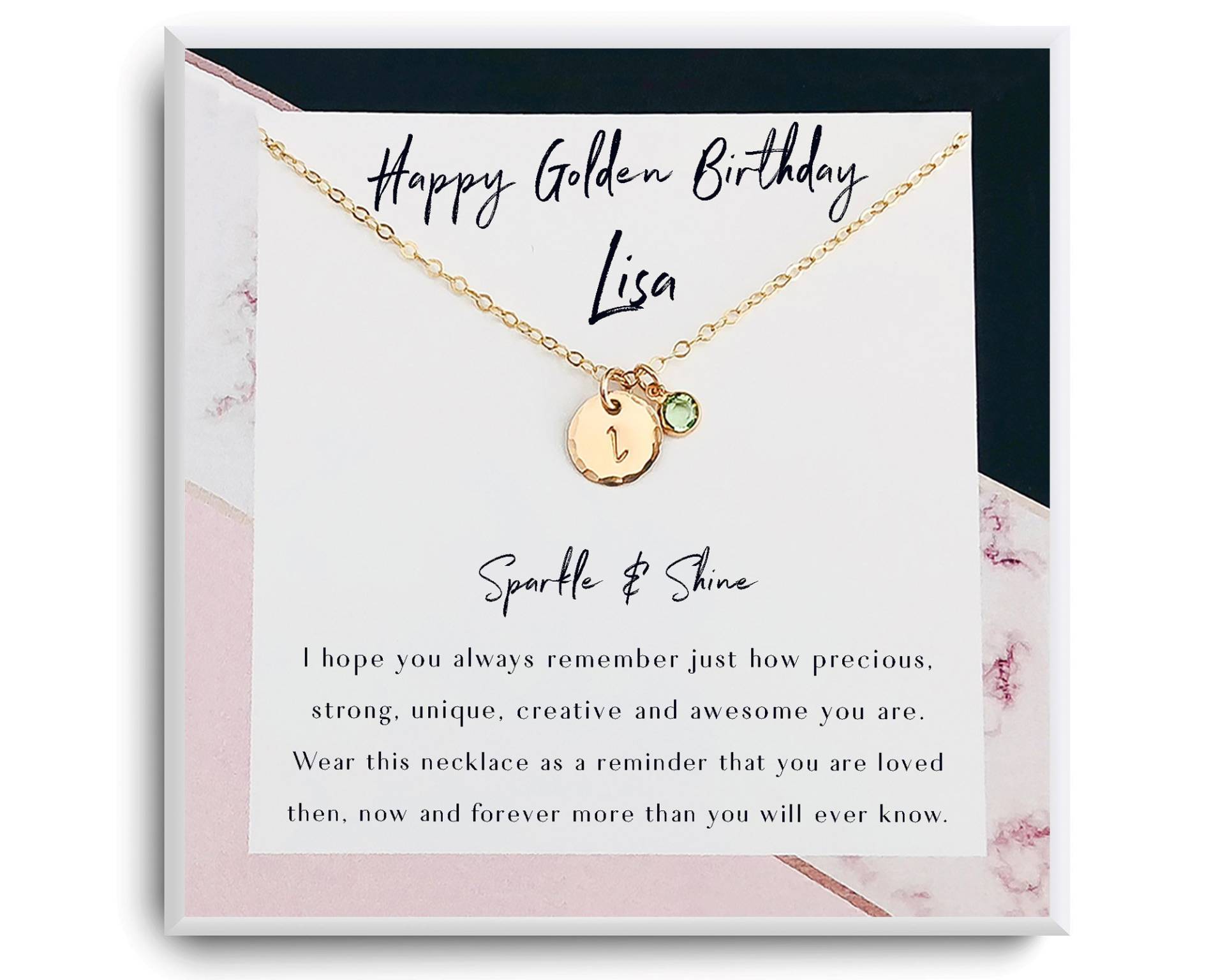 Goldene Geburtstagsgeschenk Halskette - Happy Golden Birthday Personalisierte Geschenk Für Sie, Frauen, Mädchen, Schwester, Tochter, Freund von ReflectionOfMemories
