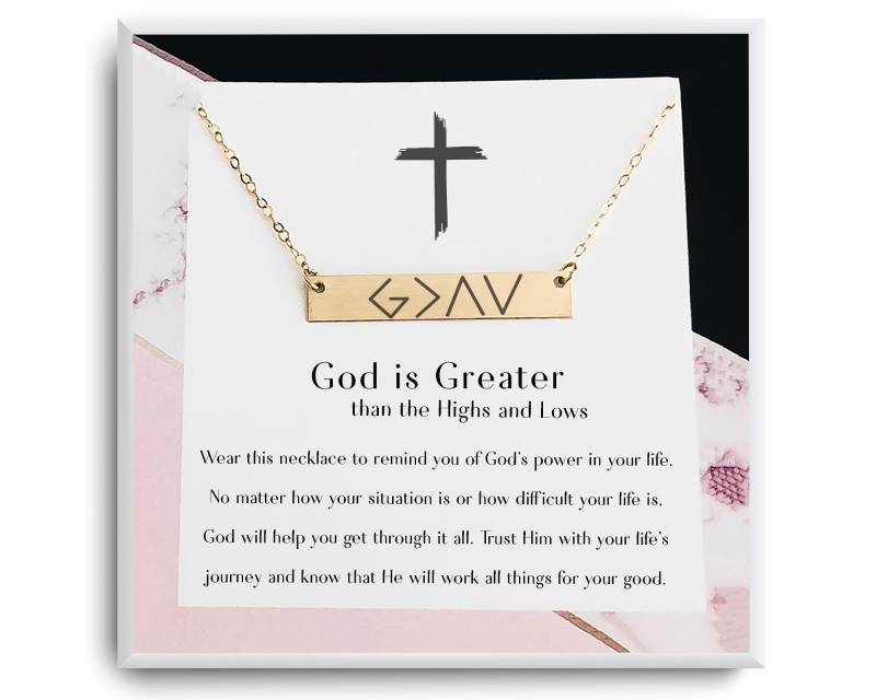 Gott Ist Größer Als Die Höhen Und Tiefen Halskette - Bibel Vers Christlicher Schmuck Christliches Geschenk Für Frauen Mutter von Aloralinks