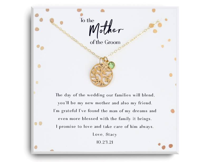 Mutter Des Bräutigams Aus Brautgeschenk - Halskette Zukünftige Schwiegermutter Hochzeitsgeschenk, Braut Zur Geschenk Stammbaum Gold, Silber von Aloralinks