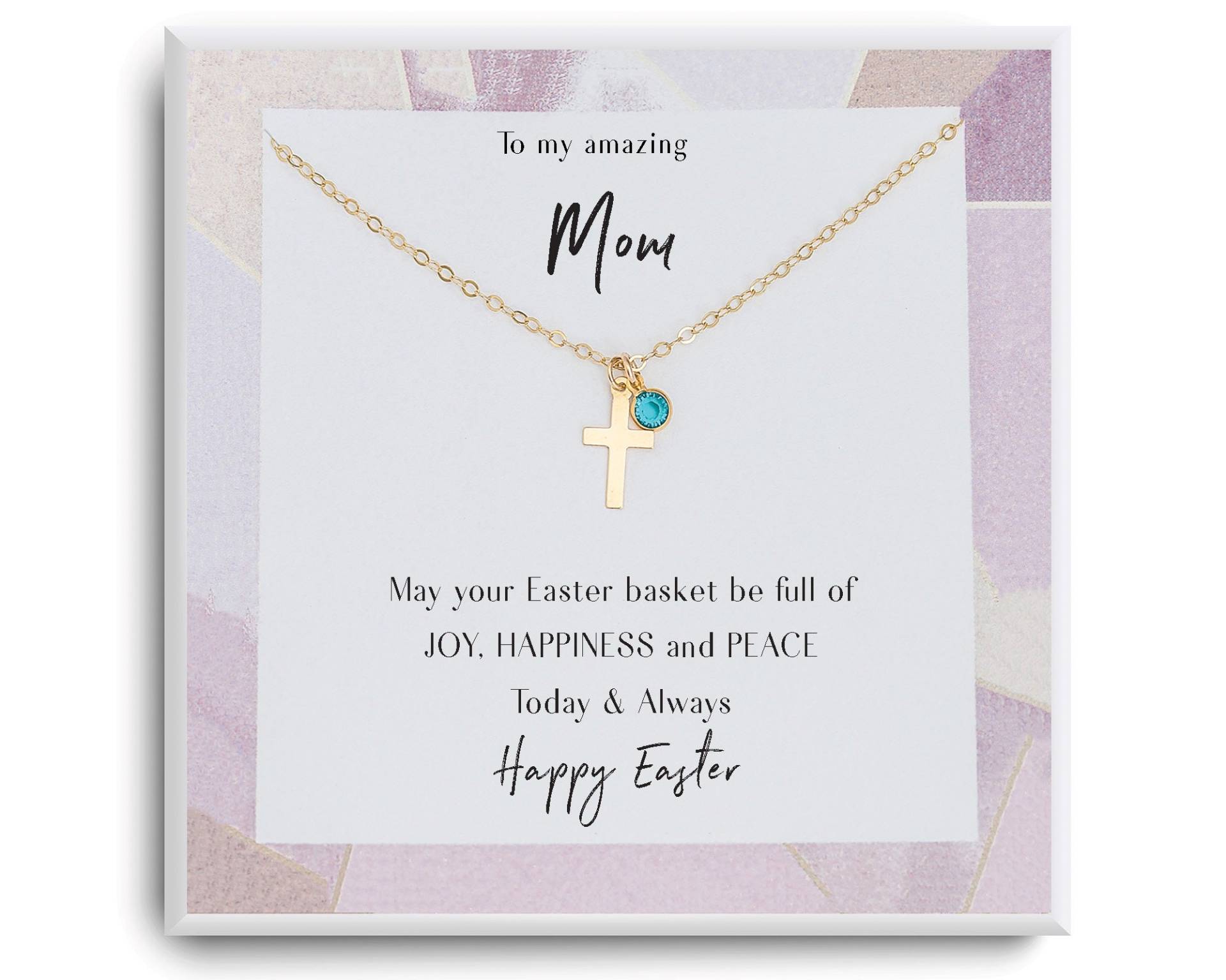 Ostergeschenk Für Mama - Religiöses Geschenk Sie Osterkreuz Halskette Personalisiertes Essgeschenk Mutter Von Kindern von ReflectionOfMemories