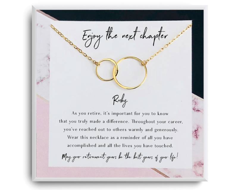 Ruhestandsgeschenke Für Frauen - Ruhestandskette Lehrer-Ruhestandsgeschenk Coworker Krankenschwestern Interlocking Circle von Aloralinks