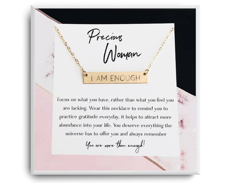 You Are Enough Halskette - Affirmation Ermutigung Geschenk Motivierendes Inspirierender Schmuck Für Frauen Selbstliebe von Aloralinks