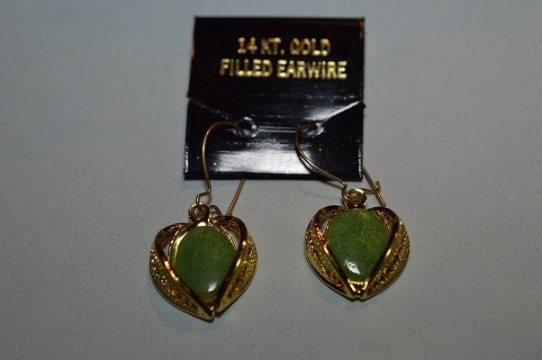Vintage, Elegante Echte Jade Filligree Ohrringe | 1017267 von ReflectionsOtherSide