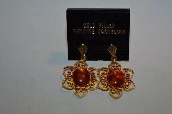 Vintage, Elegante Karneol Filligree Ohrringe(1017255 von ReflectionsOtherSide