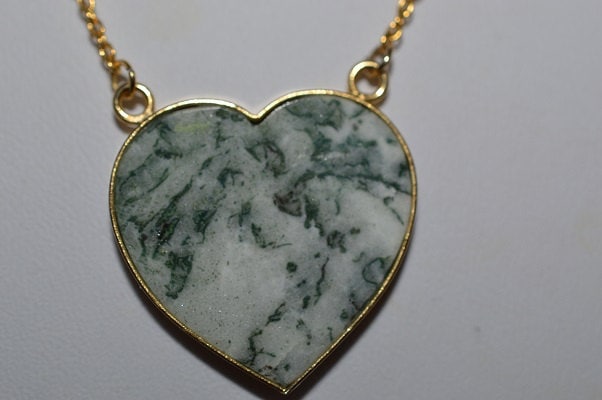 Vintage, Natürlicher Baum Achat Herz Anhänger Halskette | 1050063 V2.1-2-04 von ReflectionsOtherSide