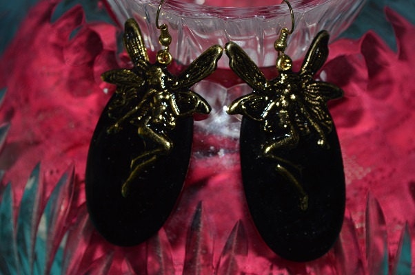 Wunderschöne Vintage Ohrringe - Goldfee Stempel Aus Den 80Er Jahren | 1017232-G P1-2-06 von ReflectionsOtherSide