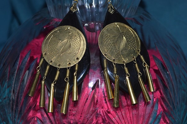 Wunderschöne Vintage Ohrringe - Messing Stempel Aus Den 80Er Jahren | 1017242 P1-4-04 von ReflectionsOtherSide