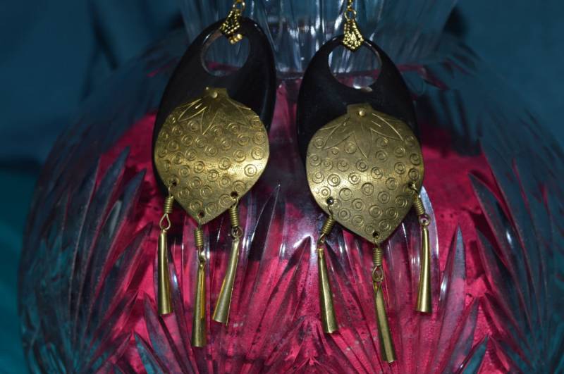 Wunderschöne Vintage Ohrringe - Messing Stempel Aus Den 80Er Jahren | 1017246 P1-5-03 von ReflectionsOtherSide