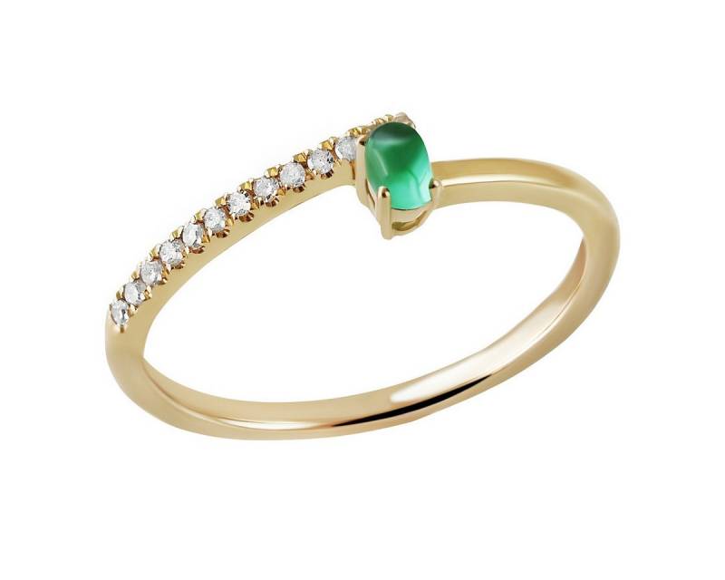 Reflexion Diamonds Goldring filigran mit Smaragd und Diamanten - 585er Gelbgold, Damenring mit Smaragd und Brillant Reflexion Diamonds Goldring filigran mit Smaragd und Diamanten - 585er Gelbgold, Damenring mit Smaragd und Brillant von Reflexion Diamonds