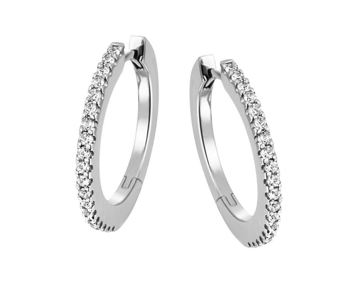 Reflexion Diamonds Klappcreolen aus 585/750er Weiß- oder Gelbgold, 0,26ct Brillantbesatz, Creolen mit Brillantbesatz 0,26ct. SI von Reflexion Diamonds