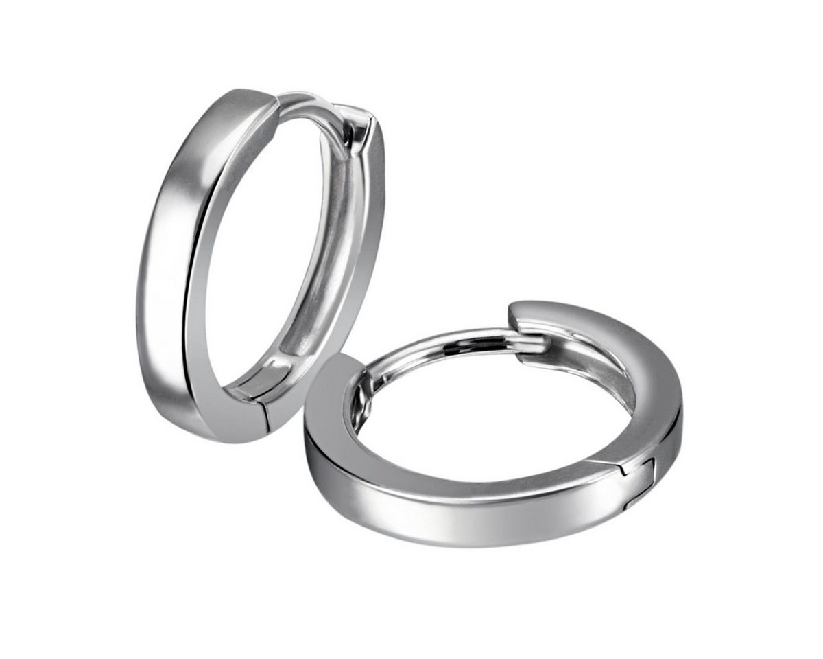 Reflexion Diamonds Klappcreolen aus 585/750er Weiß- oder Gelbgold, ohne Steinbesatz, 15mm Durchmesser, Creolen 15mm Durchmesser von Reflexion Diamonds