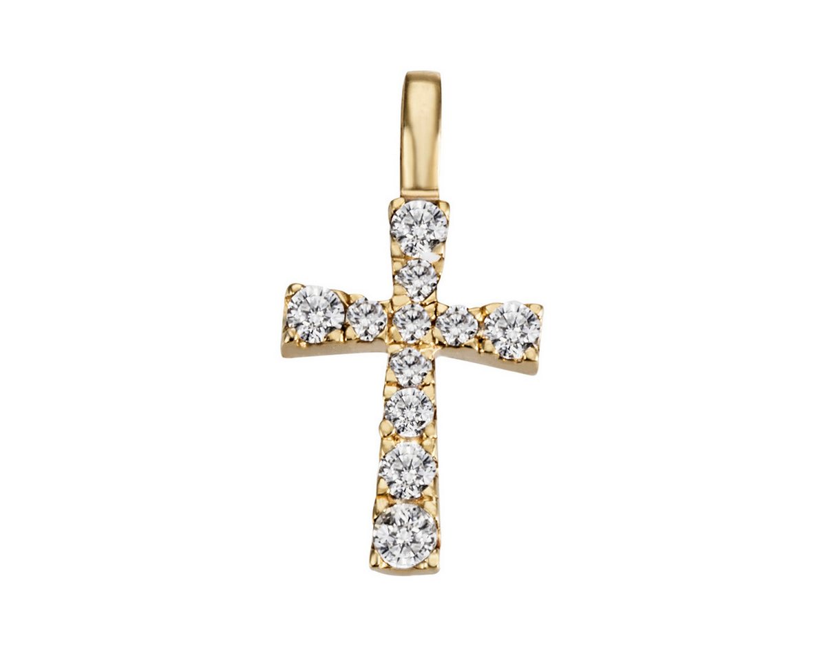 Reflexion Diamonds Kreuzanhänger aus 585/750er Weiß- oder Gelbgold/ 0,12 ct./ 7mm breit, Kreuzanhänger mit Brillant besetzt Reflexion Diamonds Kreuzanhänger aus 585/750er Weiß- oder Gelbgold/ 0,12 ct./ 7mm breit, Kreuzanhänger mit Brillant besetzt von Reflexion Diamonds